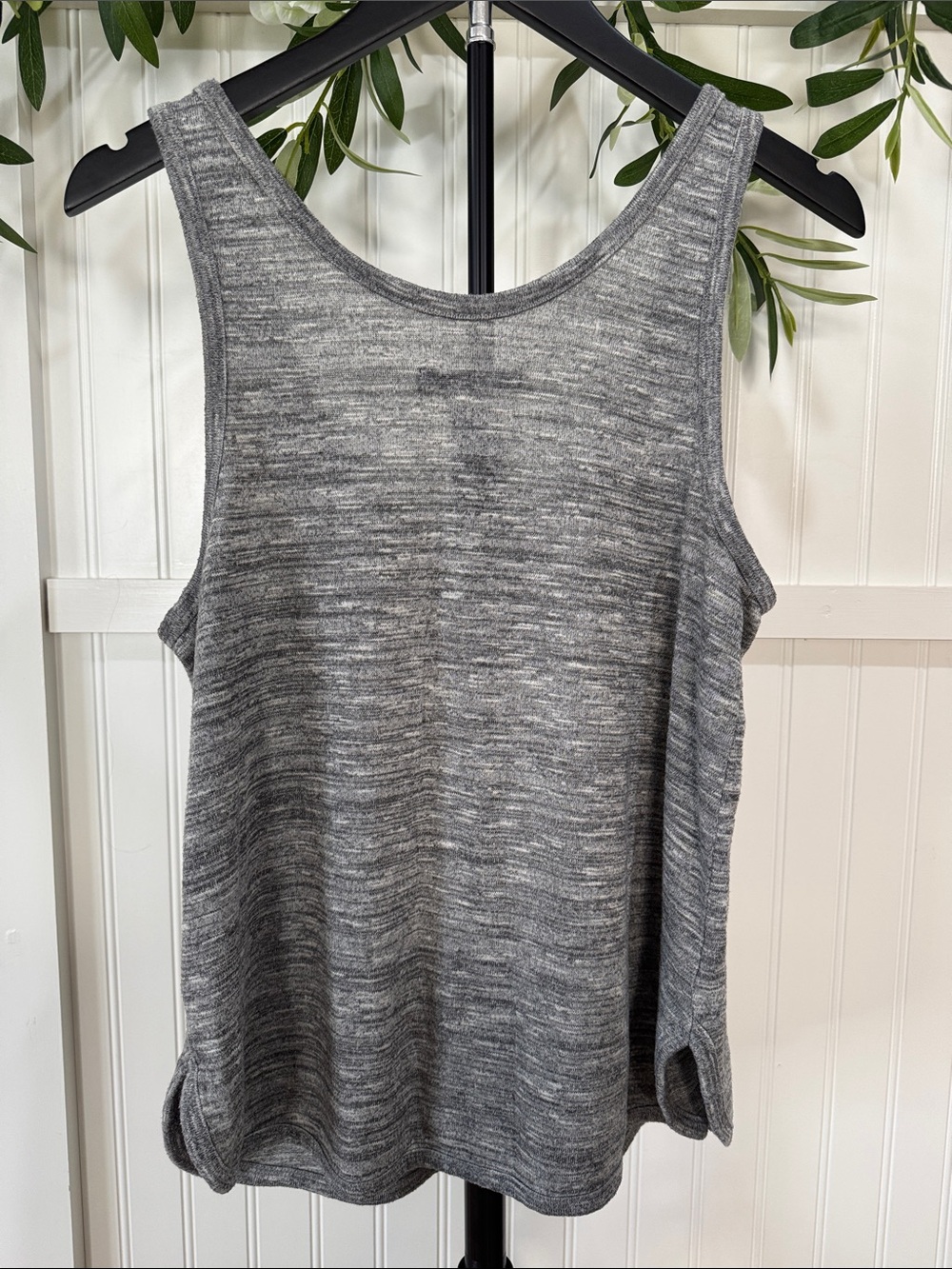 #104 RAG & BONE/JEAN Gray Heather (Space Dye) Knit Tank Top L - Picture 3 of 6